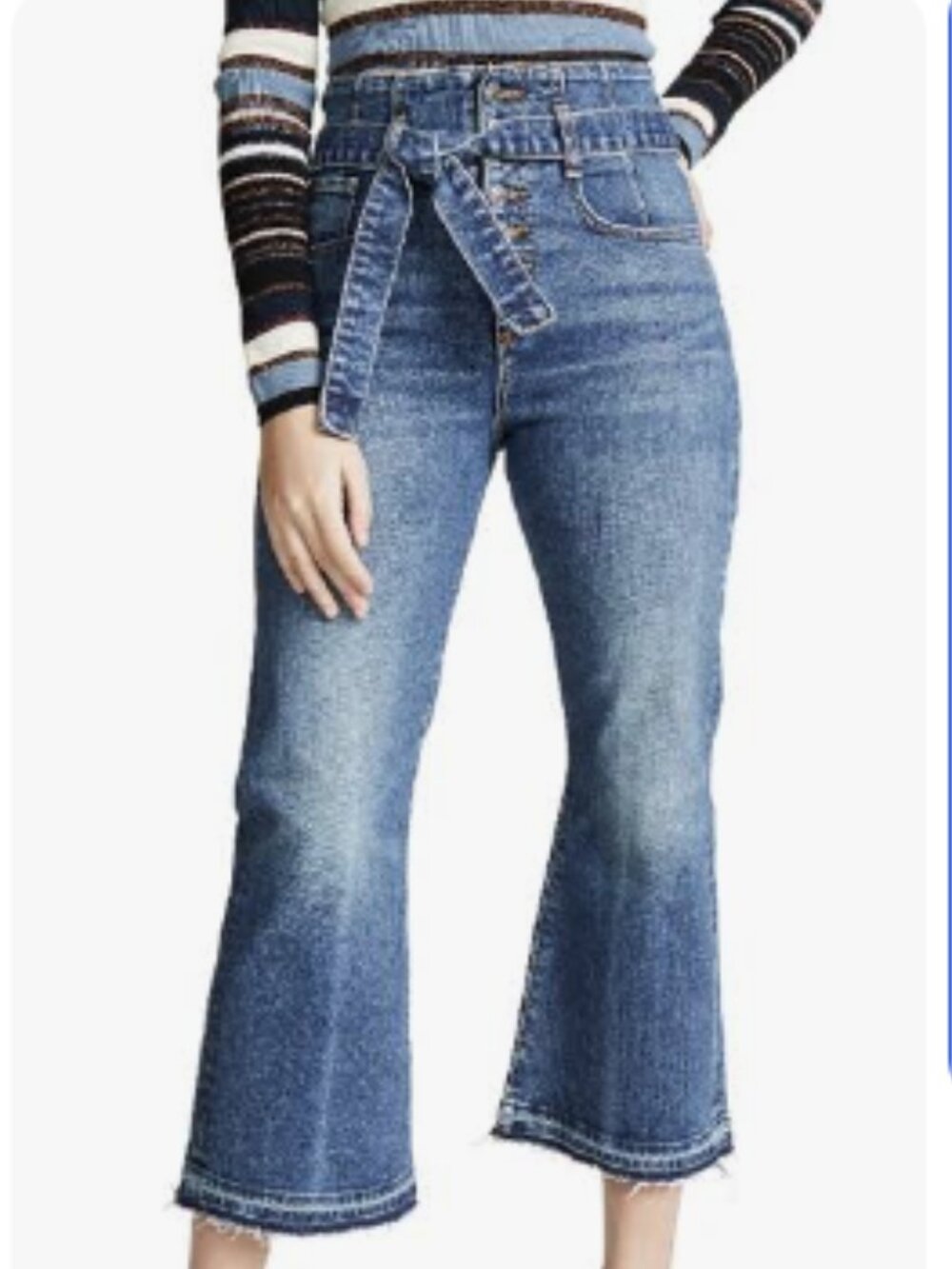 Marlene Corset Straightleg Cropped Jeans by Veronica Beard